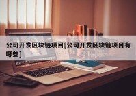 公司开发区块链项目[公司开发区块链项目有哪些]